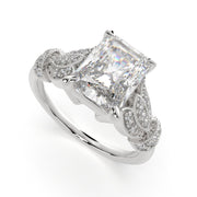 Nadia Radiant Cut Pave Milgrain Engagement Ring Setting - Nivetta